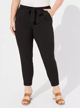 Torrid Studio Refined Crepe Tie Front High Rise Skinny Pants 2 Tall NWT